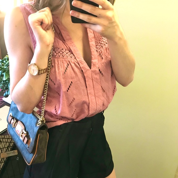 Pink Textured Linen / Cotton Blouse - Picture 4 of 5